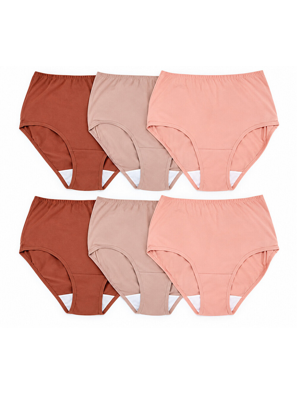 Breezies Original Cotton Brief Panties Set of 6 Tonal Pack, Size 13